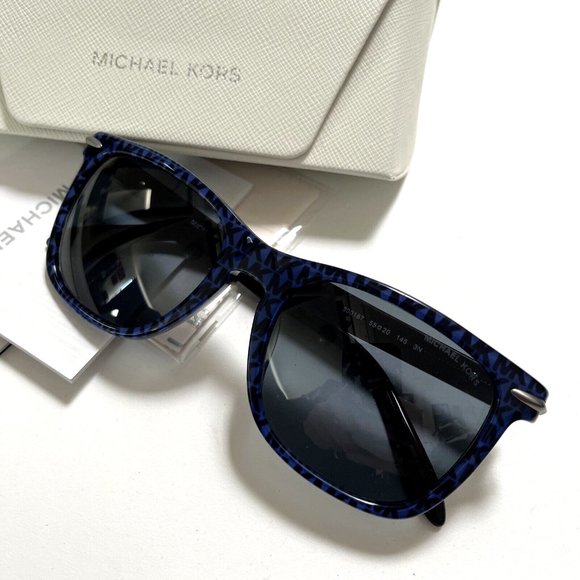 New in Case Original Michael Kors Halifax Sunglasses MK2145 Signature Navy Blue main image 7
